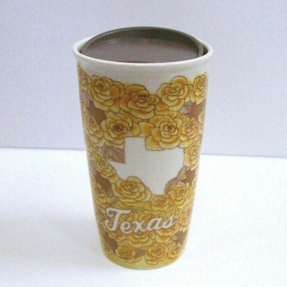 Starbucks TEXAS Rose Print Ceramic Tumbler